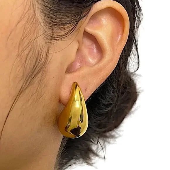 Gold Plated Water Drop Earrings - Picture 4 of 10